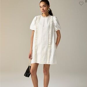 J. Crew Lace Trim Pin-tuck Dress
